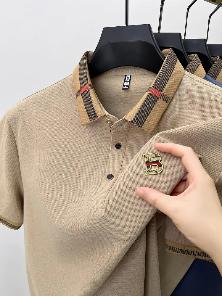 Polo da Uomo con Logo di Lusso: T-Shirt Paul in Sete e Cotone per l'Estate