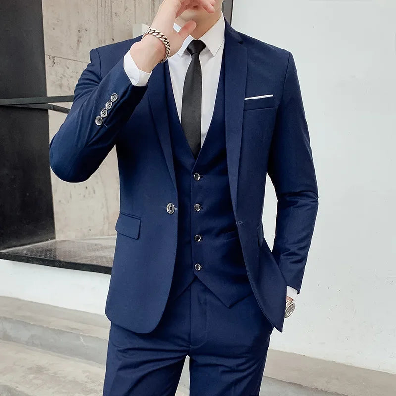Completo a Tre Pezzi Uomo Primavera: Eleganza Casual Business Slim Fit