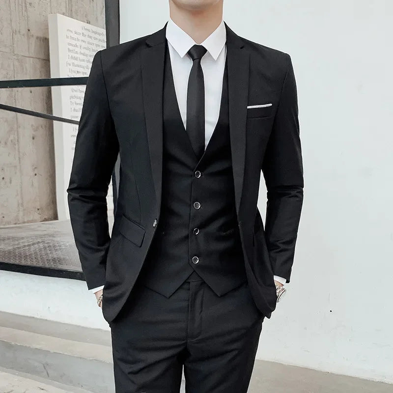 Completo a Tre Pezzi Uomo Primavera: Eleganza Casual Business Slim Fit