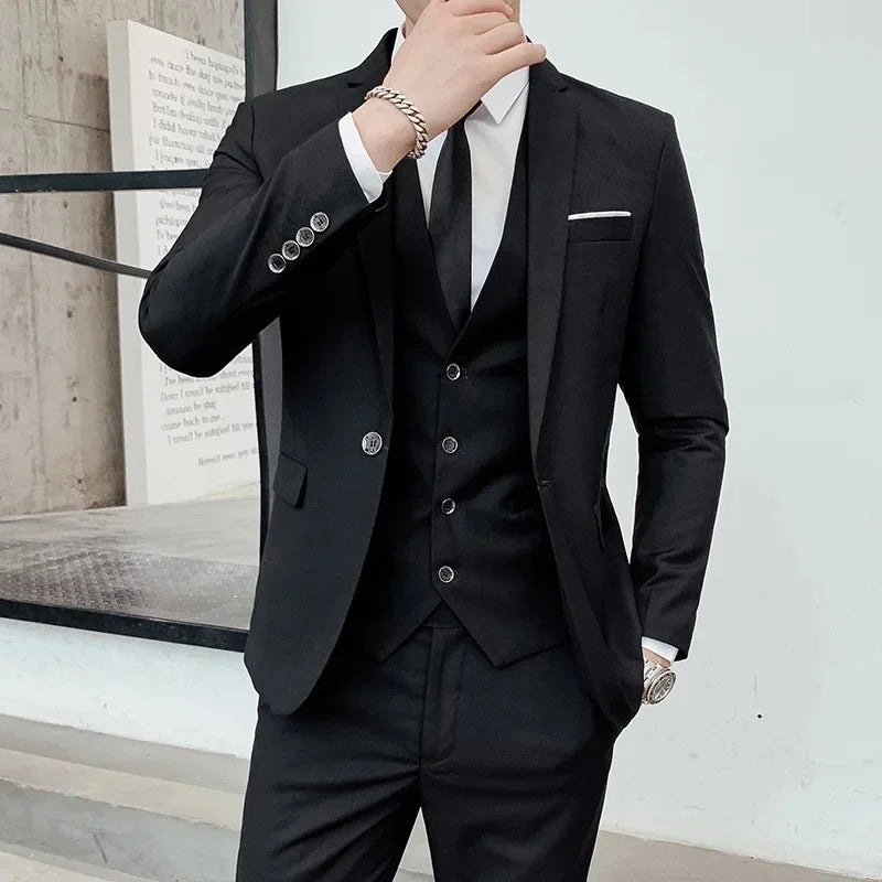Completo a Tre Pezzi Uomo Primavera: Eleganza Casual Business Slim Fit