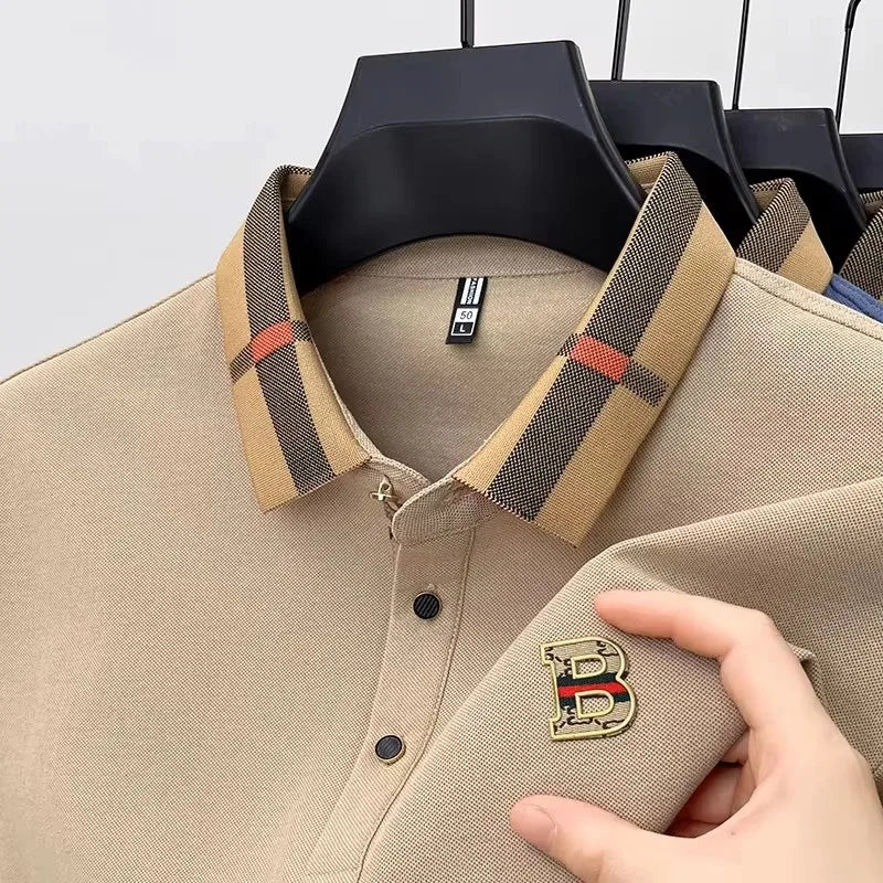 Polo da Uomo con Logo di Lusso: T-Shirt Paul in Sete e Cotone per l'Estate
