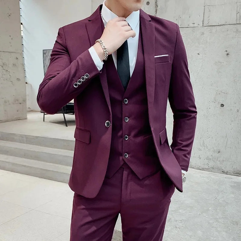 Completo a Tre Pezzi Uomo Primavera: Eleganza Casual Business Slim Fit