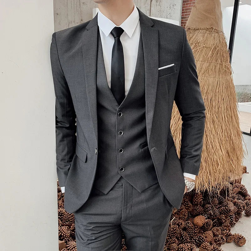 Completo a Tre Pezzi Uomo Primavera: Eleganza Casual Business Slim Fit