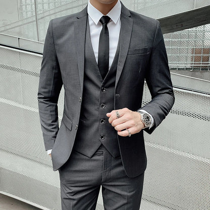 Completo da Uomo (Blazer + Gilet + Pantaloni) - Eleganza da Gentiluomo per Lavoro, Matrimonio e Cerimonie