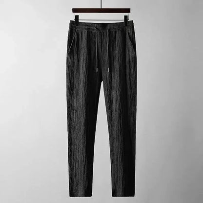 Set Polo Casual Uomo Estate: Camicia a Maniche Corte Pieghettata con Colletto a Polo e Pantaloni Leggeri