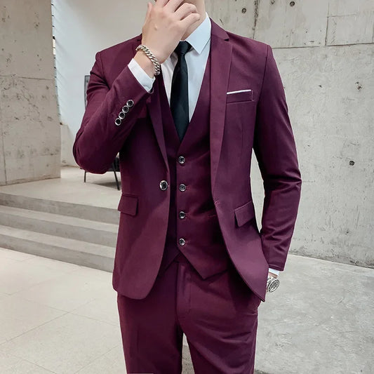 Completo a Tre Pezzi Uomo Primavera: Eleganza Casual Business Slim Fit